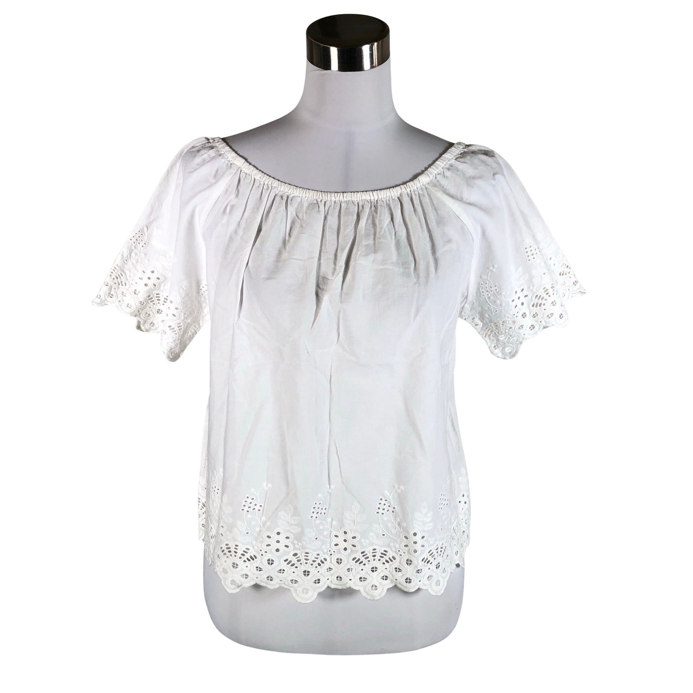 Unisex Benetton - Lühikeste käistega pluus, suurus 34 - Valge (1)
