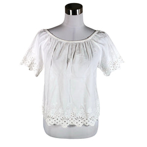 Unisex Benetton - Lühikeste käistega pluus, suurus 34 - Valge (1)