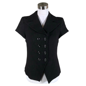 Unisex Muotikuu - Lühikeste käistega pluus, suurus 38 - Must (1)