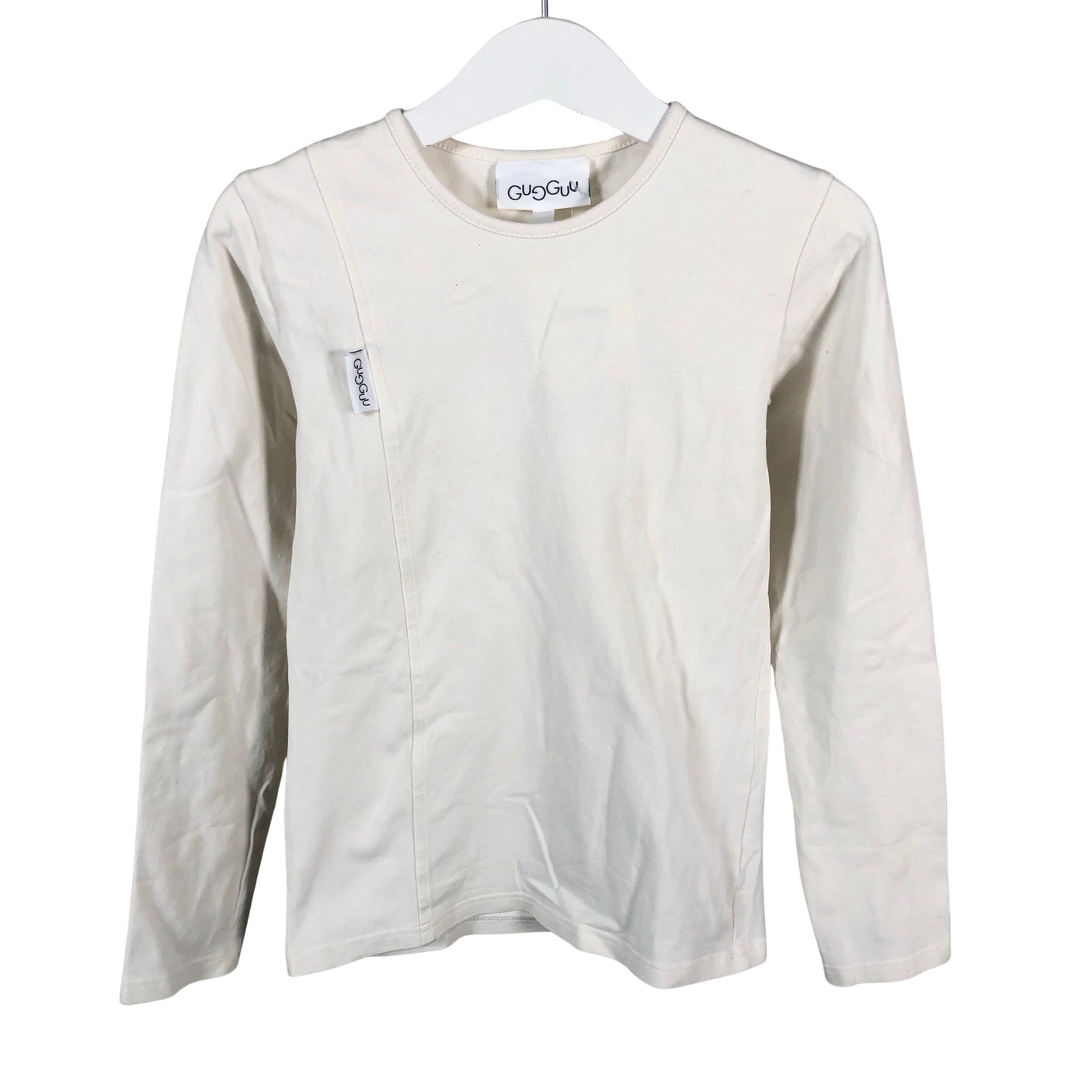 Unisex Gugguu - Trikotaažist pluus, suurus 116 - 122 - Looduslik valge (1)