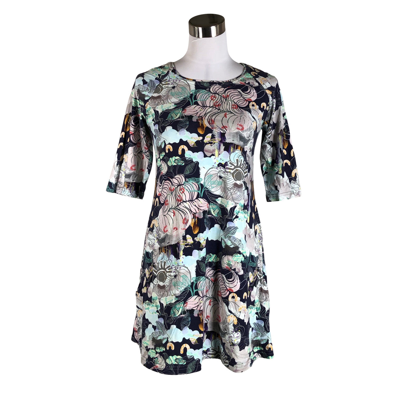 Unisex Ehta - Trikotaažist kleit, suurus 36 - Sinine (1)