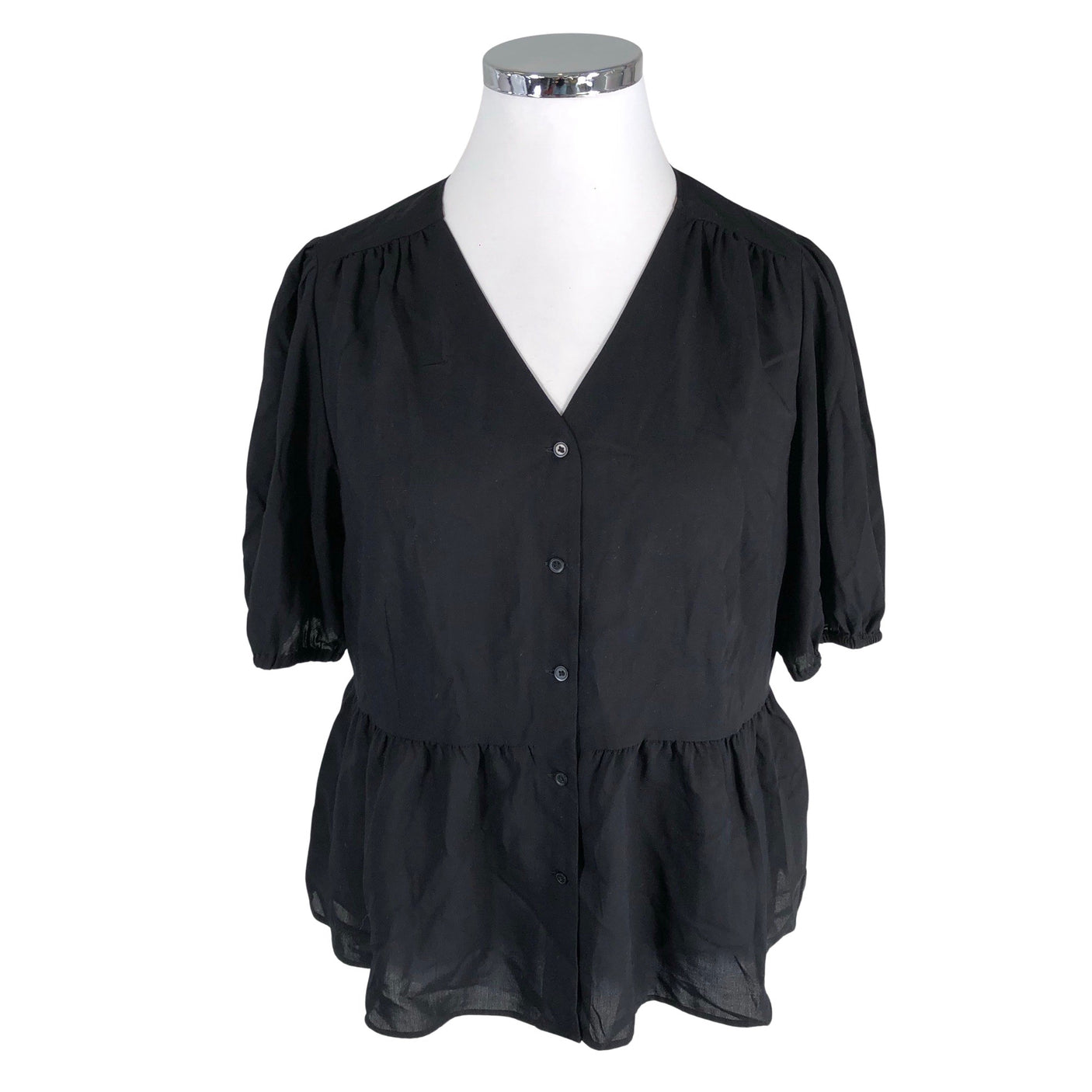 Unisex Uniqlo - Lühikeste käistega pluus, suurus 42 - Must (1)