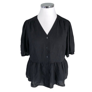 Unisex Uniqlo - Lühikeste käistega pluus, suurus 42 - Must (1)