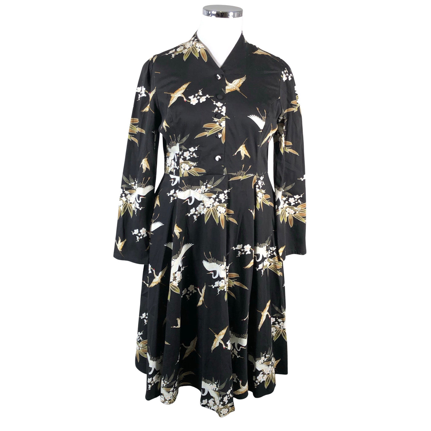 Unisex Hearts & Roses - Mitteveniv kleit, suurus 44 - Must (1)