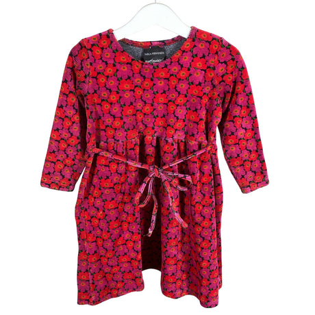 Unisex Marimekko - Dressikangast kleit, suurus 98 - 104 - Punane ()
