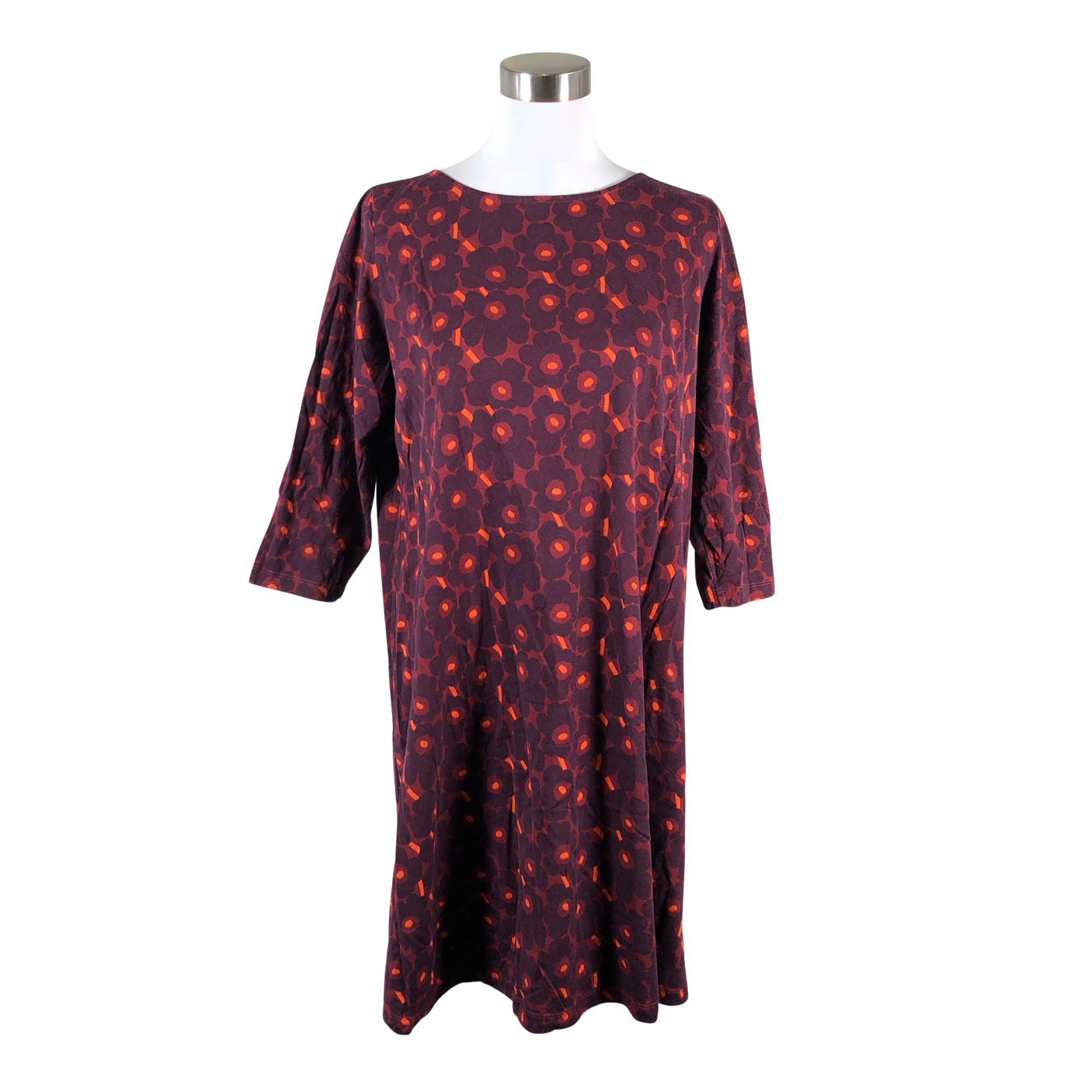 Unisex Marimekko - Trikotaažist kleit, suurus 40 - Veinipunane (1)