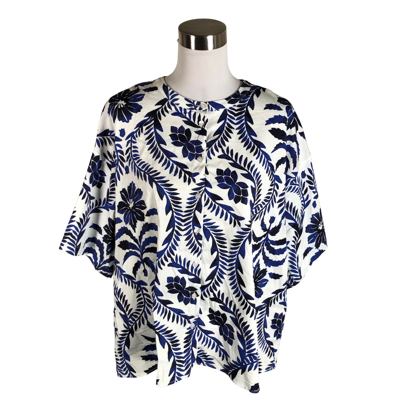 Unisex Milano Italy - Lühikeste käistega pluus, suurus 40 - Valge (1)