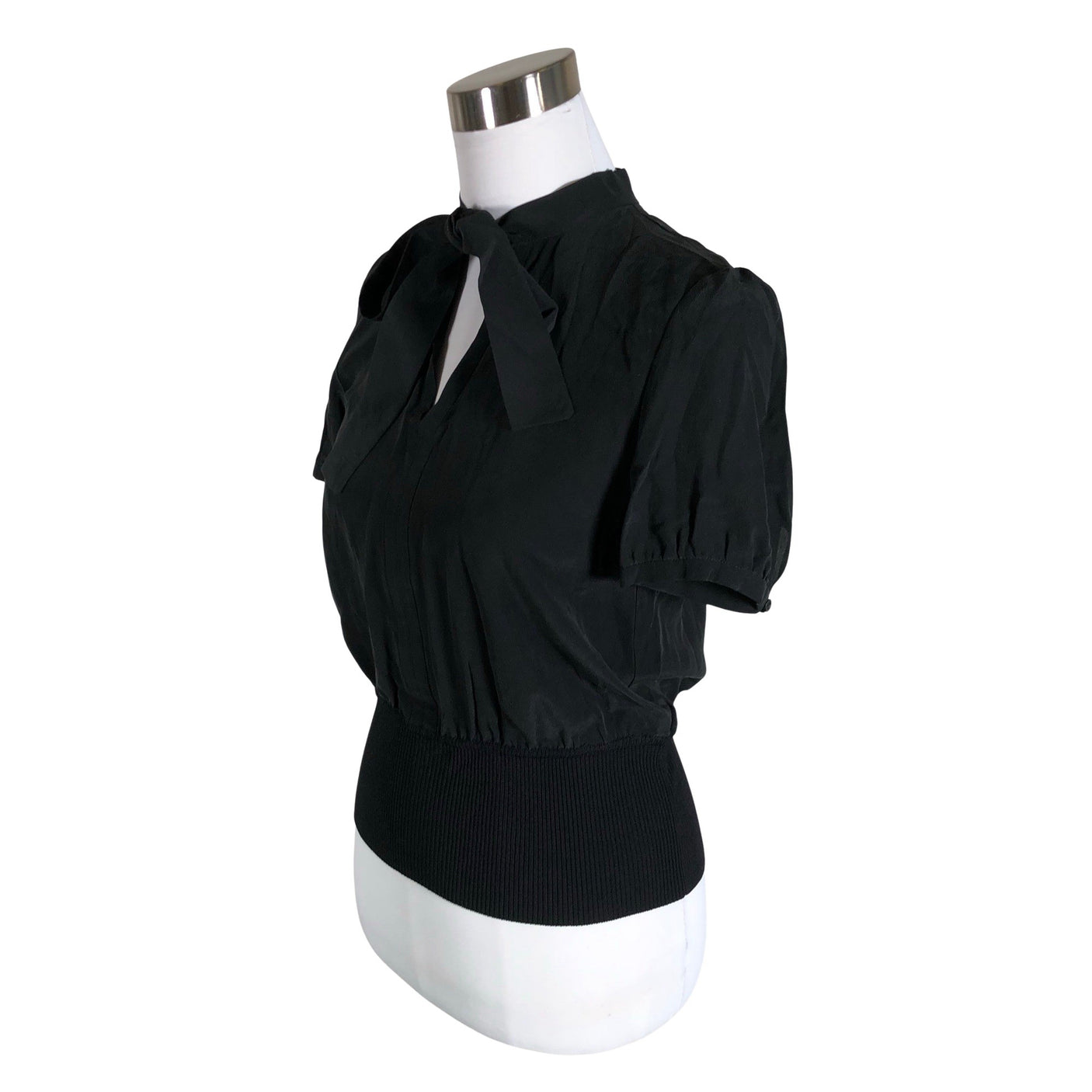 Unisex MaxMara Studio - Lühikeste käistega pluus, suurus 36 - Must (3)