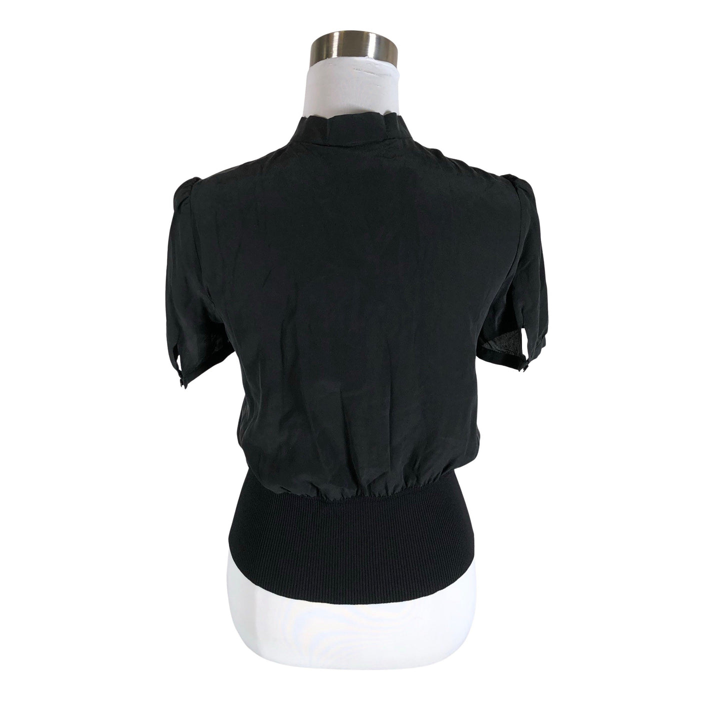 Unisex MaxMara Studio - Lühikeste käistega pluus, suurus 36 - Must (2)