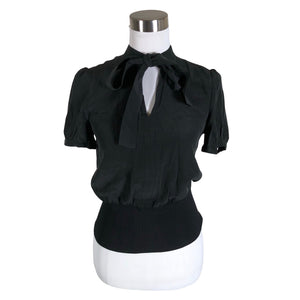 Unisex MaxMara Studio - Lühikeste käistega pluus, suurus 36 - Must (1)