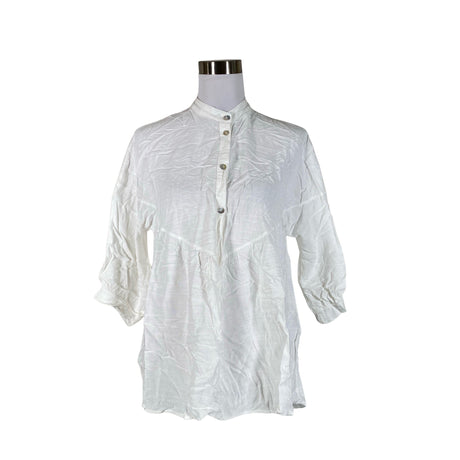 Unisex Rinascimento - Lühikeste käistega pluus, suurus 40 - Looduslik valge ()