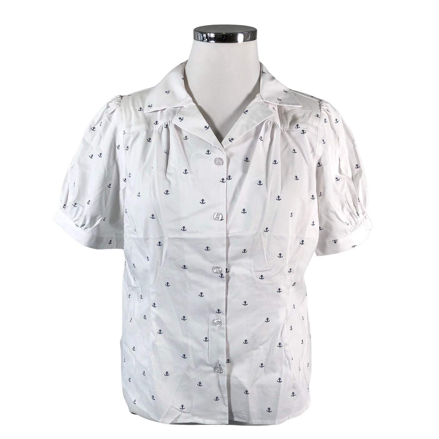 Unisex Collectif - Lühikeste käistega pluus, suurus 46 - Valge (1)