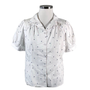 Unisex Collectif - Lühikeste käistega pluus, suurus 46 - Valge (1)
