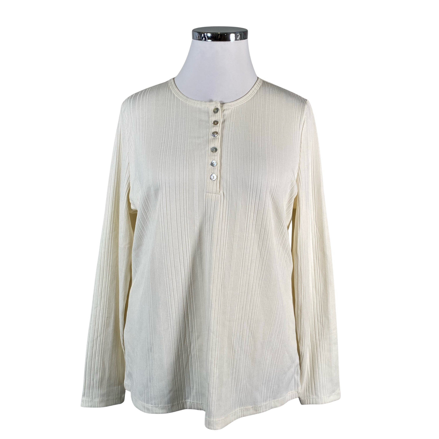 Unisex Lindex - Trikotaažist pluus, suurus 52 - Looduslik valge (1)