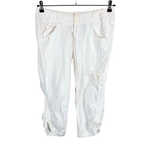 Unisex DKNY - Mittevenivad poolpikad püksid, suurus 38 - Valge (1)