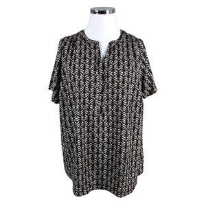 Unisex Zizzi - Lühikeste käistega pluus, suurus 46 - Must (1)