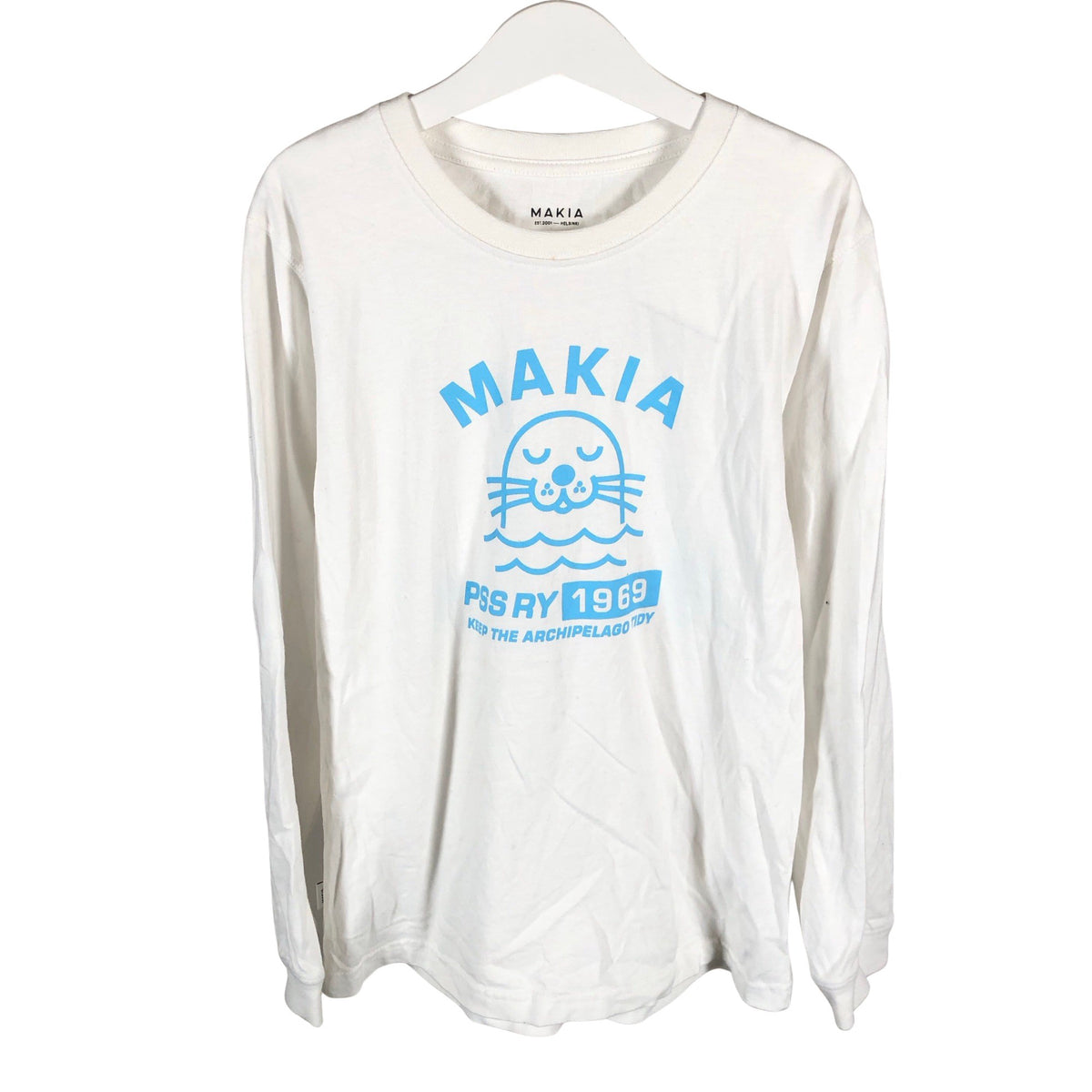 Unisex Makia - Trikotaažist pluus, suurus 146 - 152 - Valge (1)