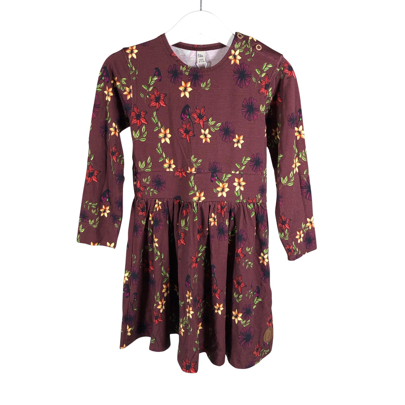 Unisex Blaa - Trikotaažist kleit, suurus 86 - 92 - Veinipunane (1)