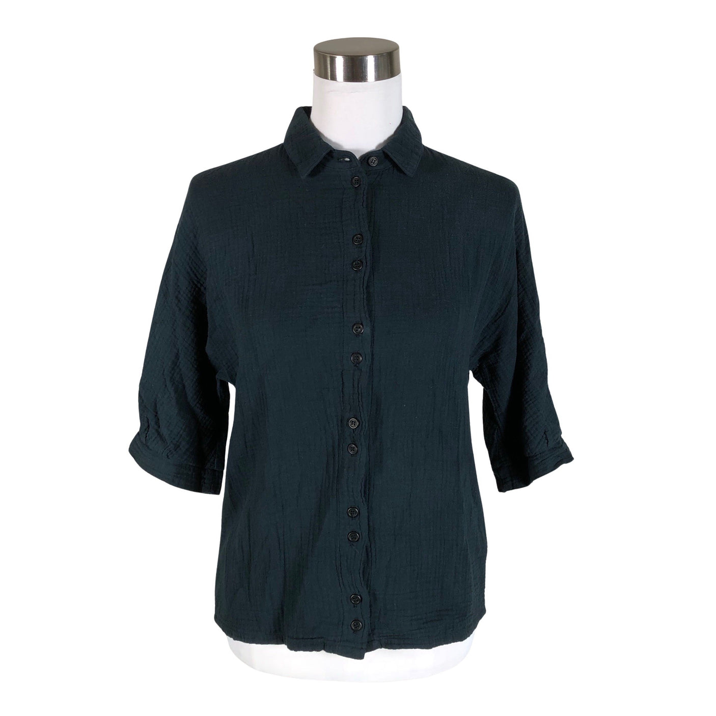 Unisex Twothirds - Lühikeste käistega pluus, suurus 34 - Sinine (1)
