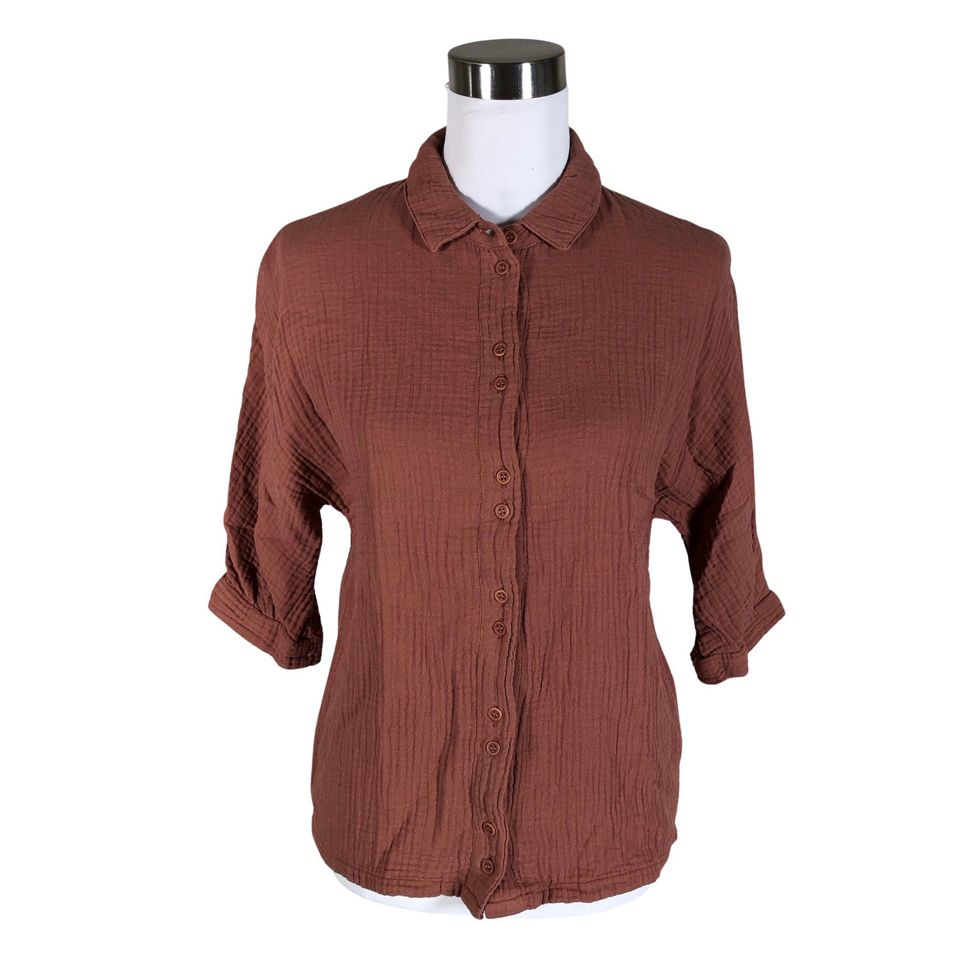 Unisex Twothirds - Lühikeste käistega pluus, suurus 34 - Punane (1)