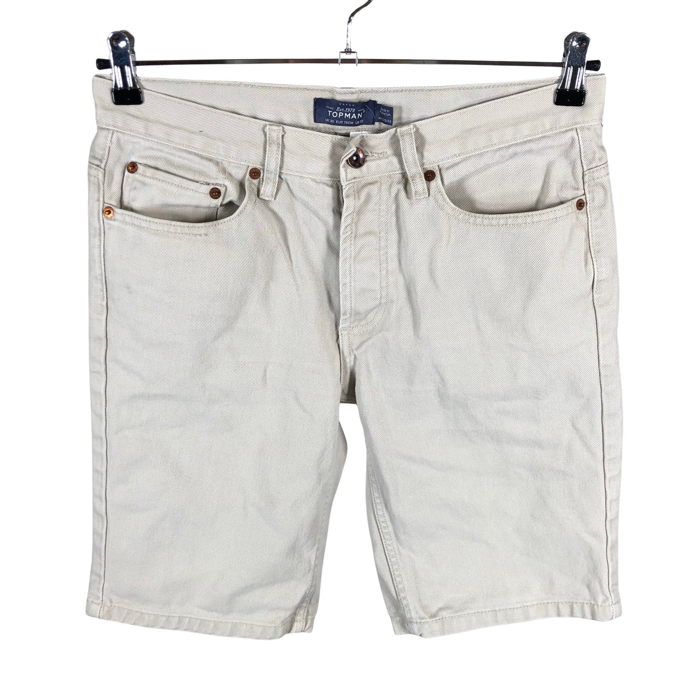 Unisex Topman - Teksast lühikesed püksid, suurus W30 - Beige (1)