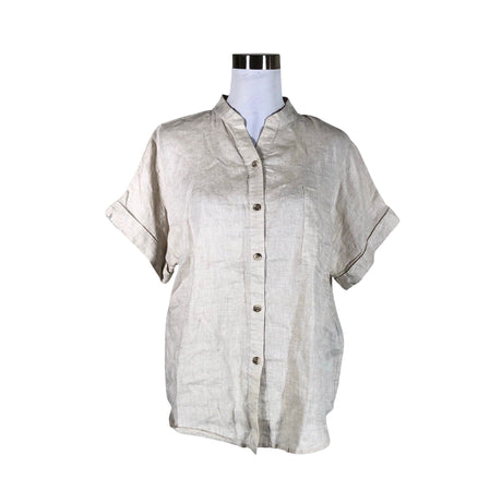 Unisex Lene Sand - Lühikeste käistega pluus, suurus 36 - Beige ()
