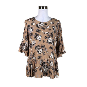 Unisex Andiata - Lühikeste käistega pluus, suurus 36 - Beige (1)