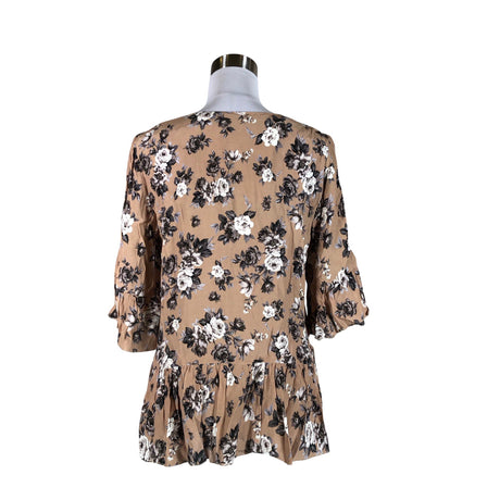 Unisex Andiata - Lühikeste käistega pluus, suurus 36 - Beige (2)