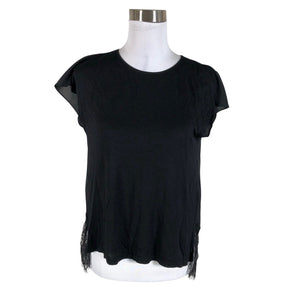 Unisex Massimo Dutti - Lühikeste käistega pluus, suurus 36 - Must (1)