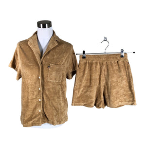 Unisex Lexington - Lühikeste käistega pluus, suurus 36 - Pruun (1)