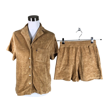 Unisex Lexington - Lühikeste käistega pluus, suurus 36 - Pruun ()