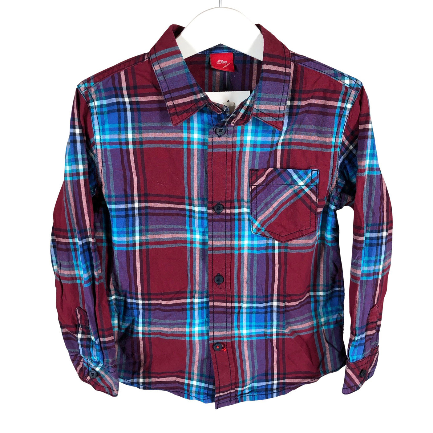 Unisex s.Oliver - Triiksärk, suurus 104 - 110 - Veinipunane (1)