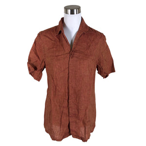 Unisex Donna Karan - Lühikeste käistega pluus, suurus 38 - Pruun (1)