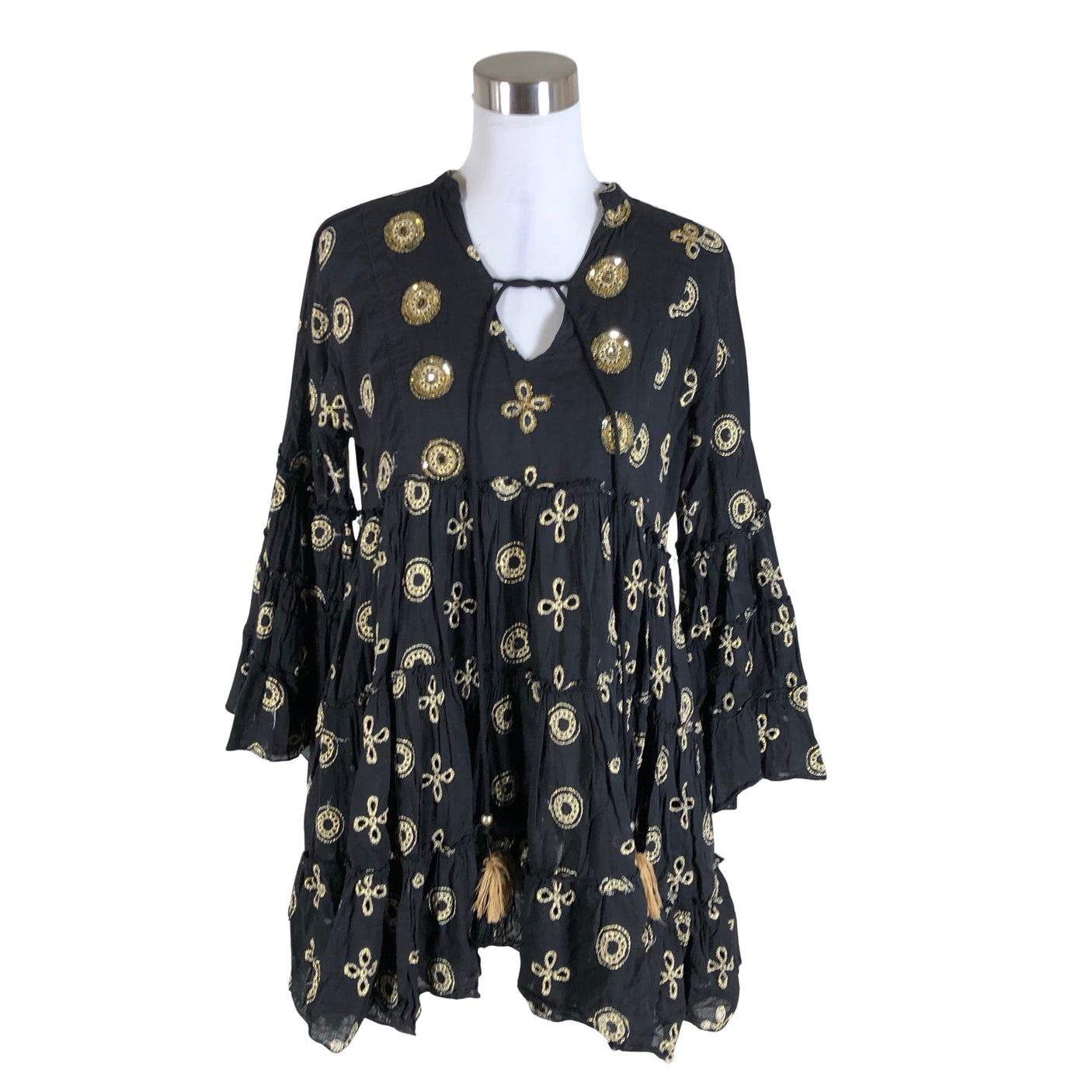 Unisex Boho Spirit - Mitteveniv kleit, suurus 36 - Must (1)