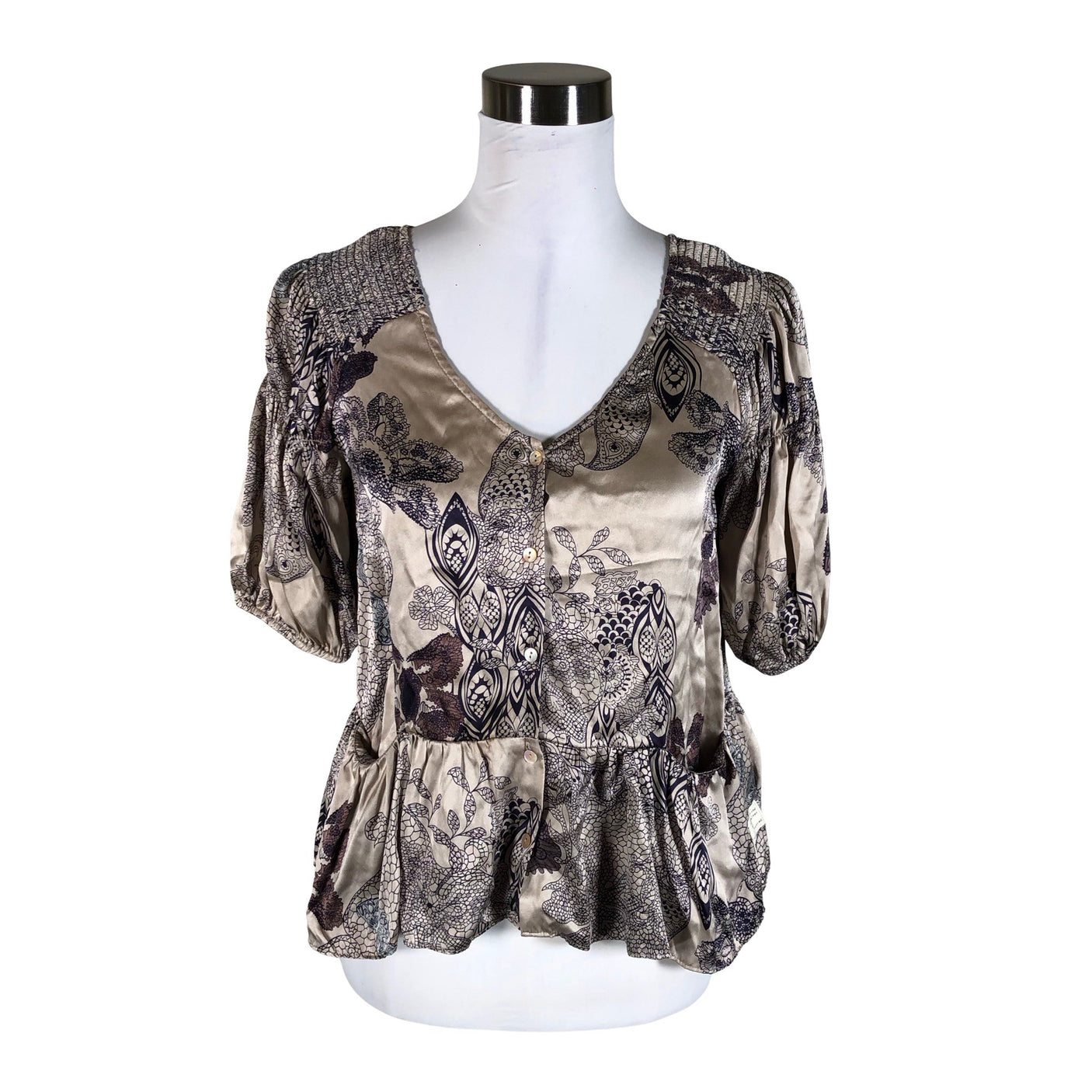 Unisex Odd Molly - Lühikeste käistega pluus, suurus 36 - Hall (1)