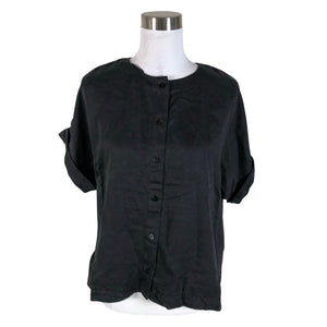 Unisex Papu - Lühikeste käistega pluus, suurus 36 - Must (1)
