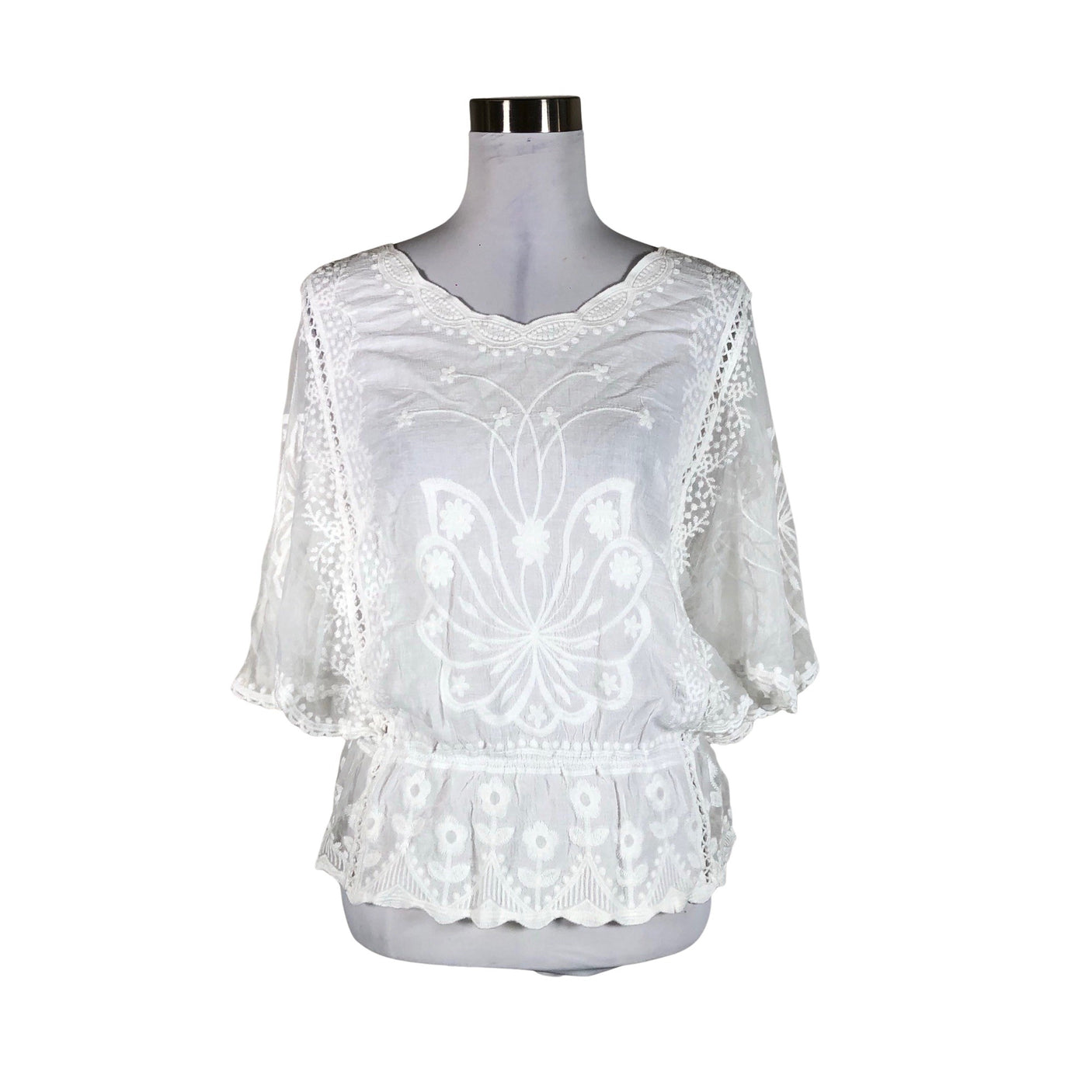 Unisex New Collection - Lühikeste käistega pluus, suurus 40 - Valge (1)