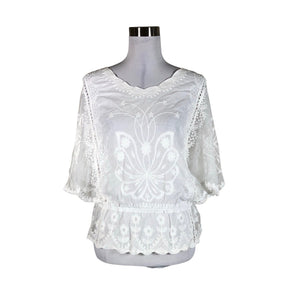 Unisex New Collection - Lühikeste käistega pluus, suurus 40 - Valge (1)
