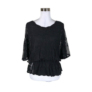 Unisex New Collection - Lühikeste käistega pluus, suurus 40 - Must (1)