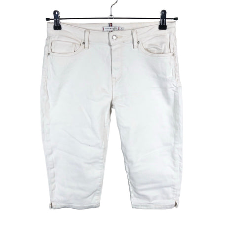 Unisex Tommy Hilfiger - Teksast poolpikad püksid, suurus W29 - Looduslik valge ()