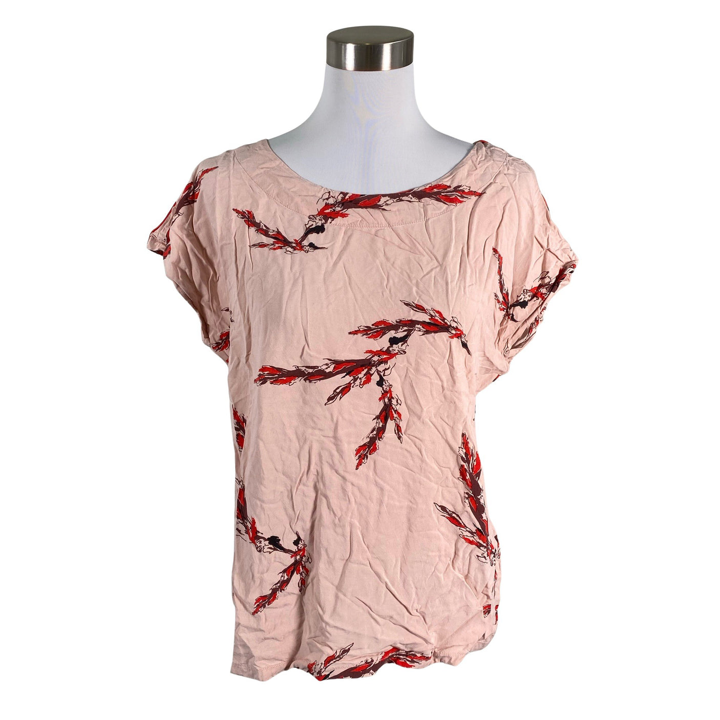 Unisex Rue de Femme - Lühikeste käistega pluus, suurus 38 - Heleroosa (1)