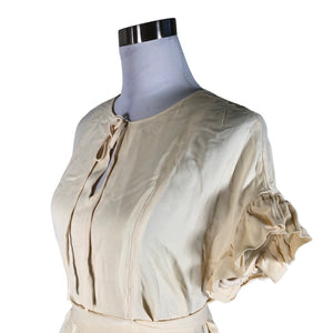 Unisex by Malene Birger - Lühikeste käistega pluus, suurus 38 - Beige (3)