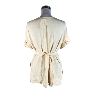 Unisex by Malene Birger - Lühikeste käistega pluus, suurus 38 - Beige (2)
