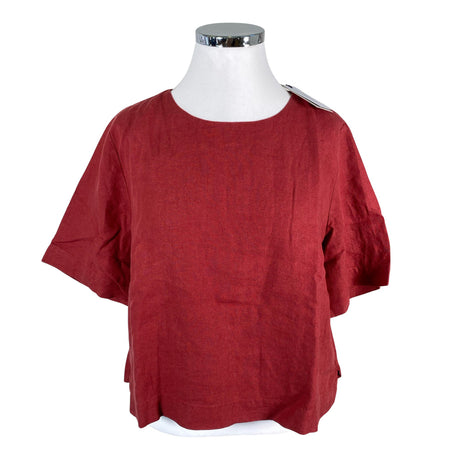 Unisex Nanso - Lühikeste käistega pluus, suurus 44 - Veinipunane ()