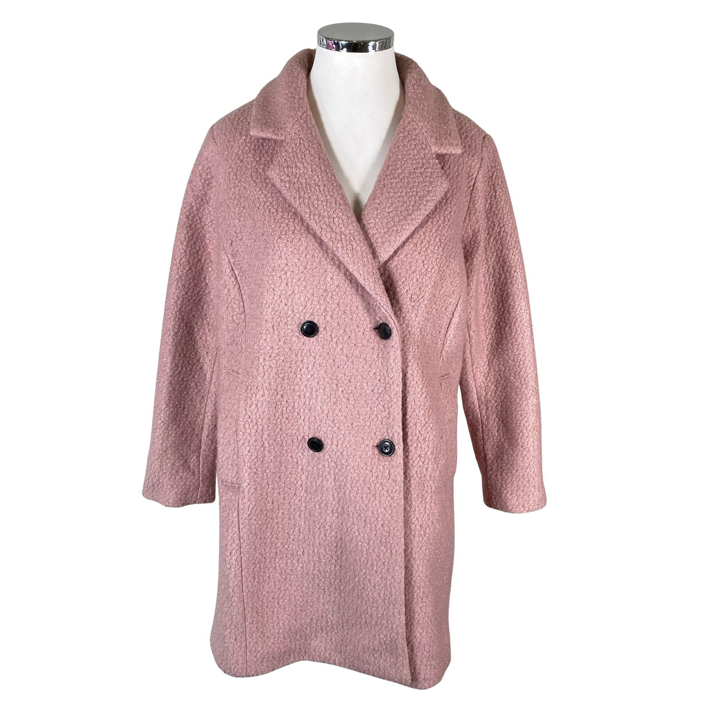 Unisex Zizzi - Villane mantel, suurus 46 - Heleroosa (1)