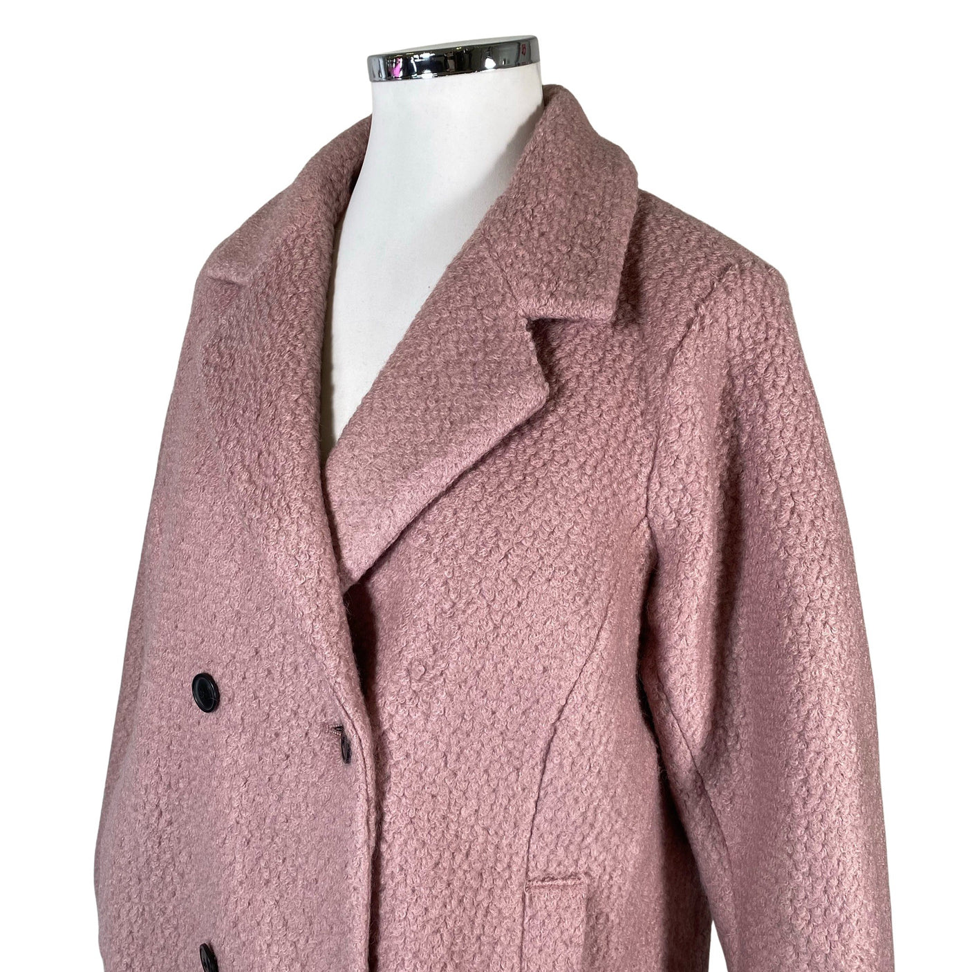 Unisex Zizzi - Villane mantel, suurus 46 - Heleroosa (3)