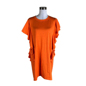 Unisex Ommellinen - Trikotaažist kleit, suurus 40 - Oranž (1)