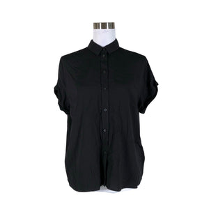 Unisex Samsoe&Samsoe - Lühikeste käistega pluus, suurus 38 - Must (1)