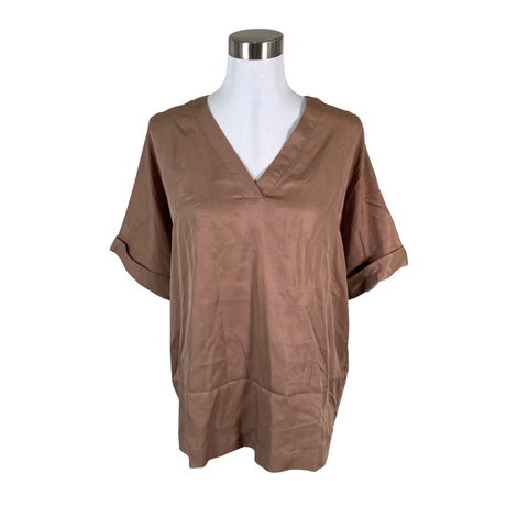 Unisex Adolfo Dominguez - Lühikeste käistega pluus, suurus 38 - Pruun ()