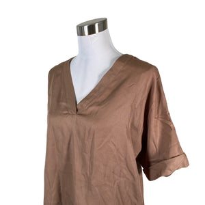 Unisex Adolfo Dominguez - Lühikeste käistega pluus, suurus 38 - Pruun (3)